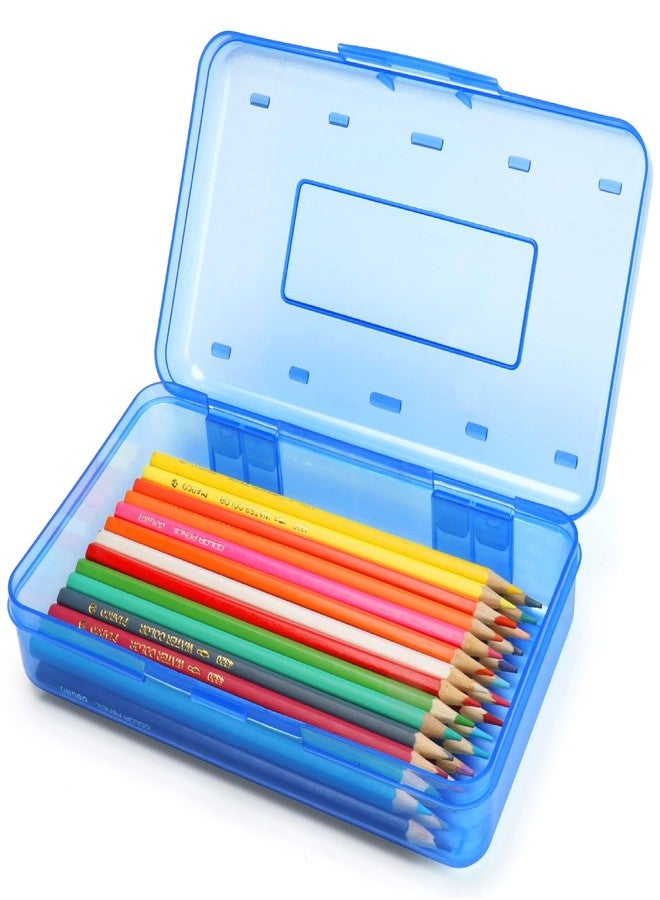 Nuozme Plastic Translucent Pencil Box,Pencil Cases with Snap-Tight Lid for Pens, Pencils, School Supplies,Office Supplies, 1 Pack, Standard Size - Image 1