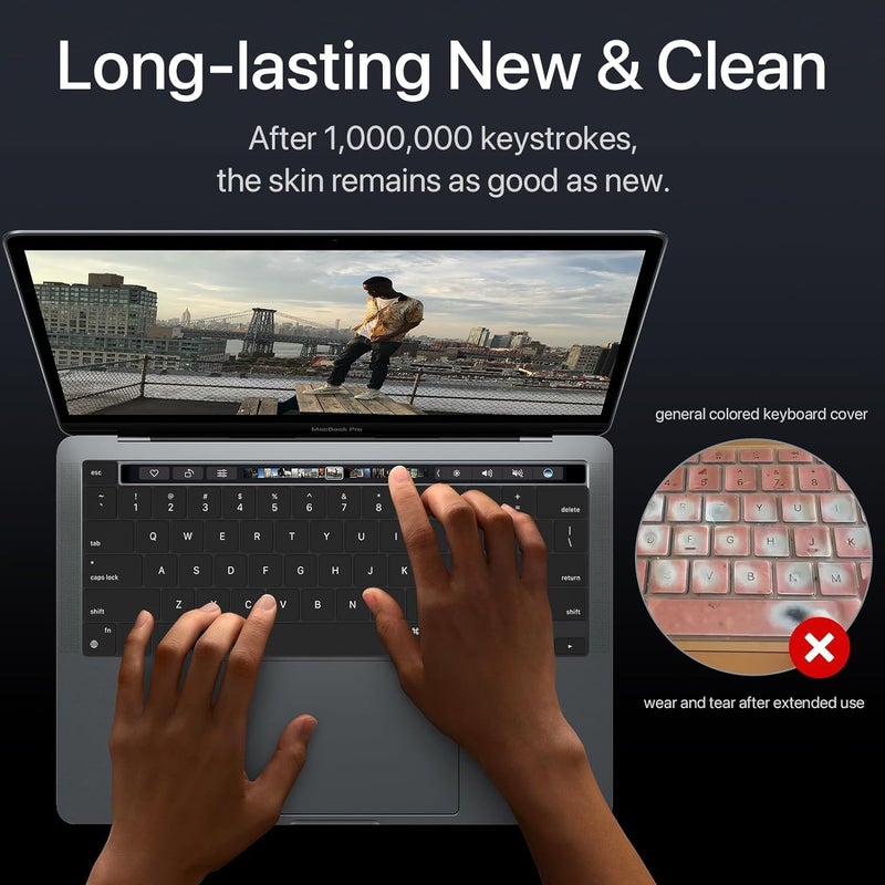Ojos Keyboard Cover for MacBook Pro 16 inch with Touch Bar Touch ID A2141 and MacBook Pro 13 inch A2338 A2251 A2289 Keyboard Protector, Tinted - Image 4