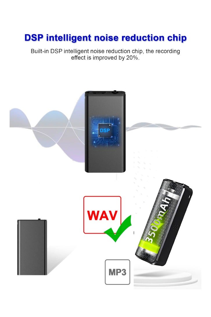 Chase Up Only 0.19 inches thick,Mini Voice Activated Recorder,Digital Audio Recorder,Small Listening Device,Micro dictaphone, - Image 2