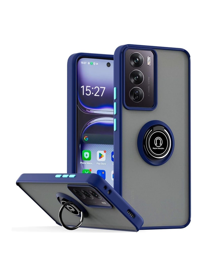 Case for Vivo Y19S Case Cover Metal Ring Holder Grip Kickstand Car Magnetic Mount Shockproof Matte Hard Back Bumper Case for Vivo Y19S Blue