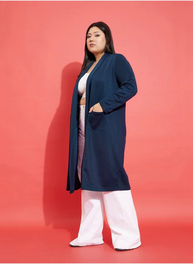 SASSAFRAS Solid Pocket Detail Midi Shrug by Styli