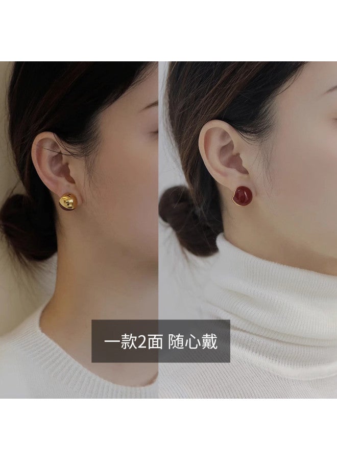 pincai Earrings 2025 Exquisite Versatile New Year Red Earrings Light Luxury Women's Elegant High-end Sense Jewelry Gift For Women - Image 5
