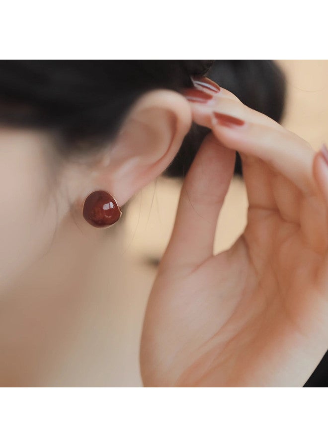 pincai Earrings 2025 Exquisite Versatile New Year Red Earrings Light Luxury Women's Elegant High-end Sense Jewelry Gift For Women - Image 4