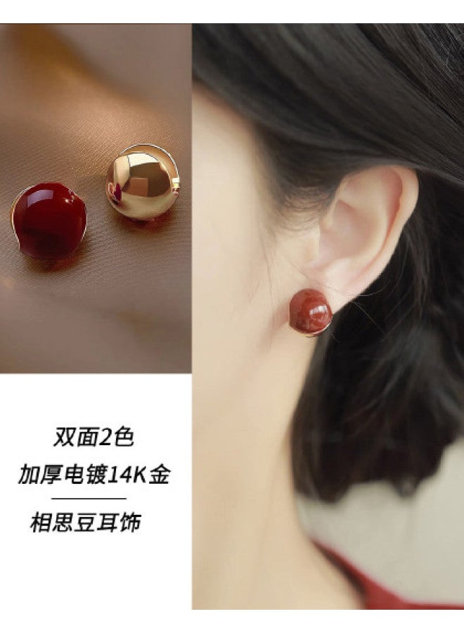 pincai Earrings 2025 Exquisite Versatile New Year Red Earrings Light Luxury Women's Elegant High-end Sense Jewelry Gift For Women - Image 1