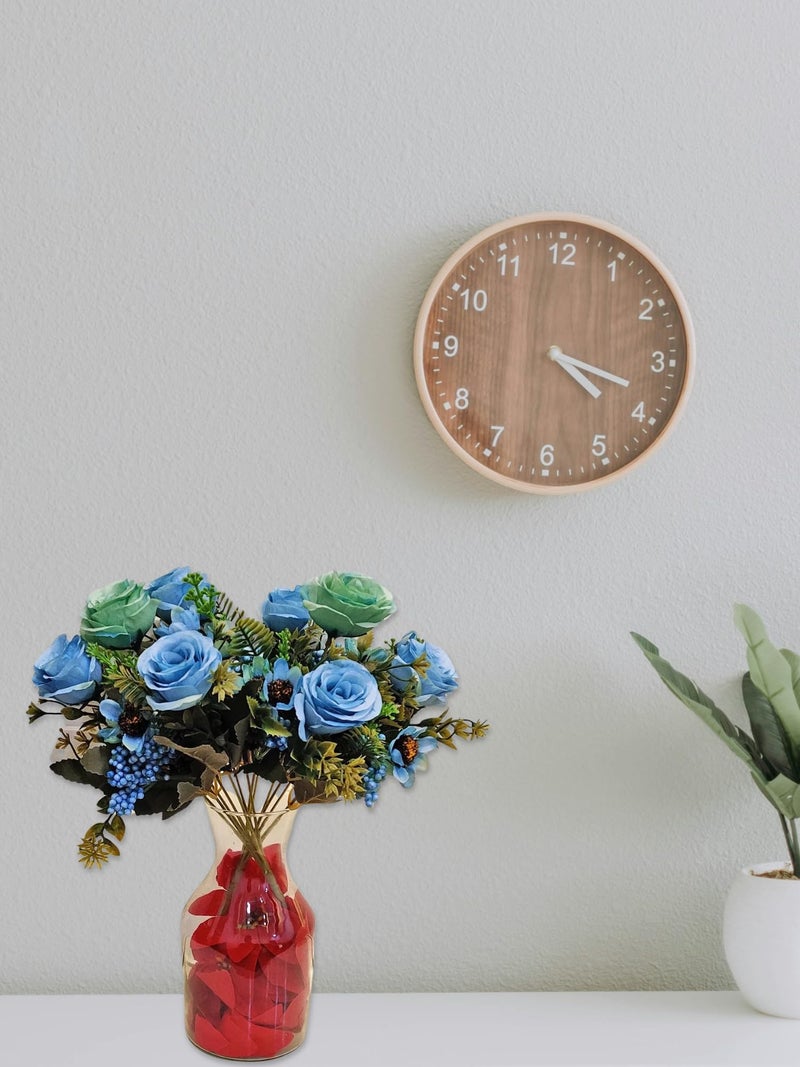 ARTSY® Artificial Flowers for Decoration Rose Flower Bunch for vase/Pot, Home/Office Decor, Gift, Artificial Plant, Craft, Without Vase, Pack of 2 Piece, Blue, 35 cm Height - Image 3