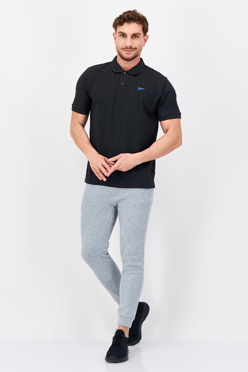 Reebok Men Sportswear Fit Short Sleeve Outdoor Polo Shirt, Dark Grey - Image 4