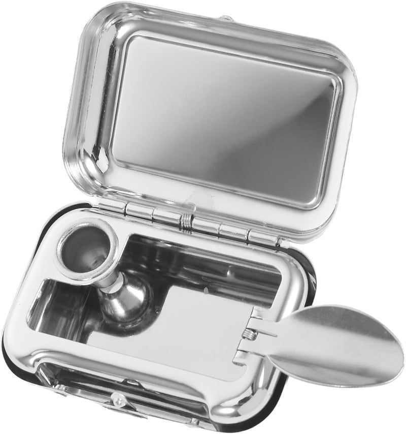 Portable Stainless Steel Pocket Ashtray with Lid, Mini Handheld Travel Ash Holder for Outdoor, Car, Office Use, Windproof Smokeless Design - Image 1