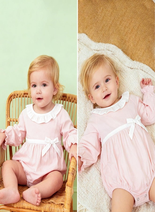 Simplee kids طقم ملابس ربيعي وردي للأطفال حديثي الولادة من سيمبلي كيدز، مكون من رومبير بأكمام طويلة، لون وردي، مناسب للأطفال من عمر 0 إلى 3 أشهر. - Image 4