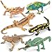 THINKBAY 6PCS Large Lizard Figurines Rainforest Animal Toys Realistic Plastic Reptile Animal Figurines Includes Bearded DragonFire SalamanderChameleonsCoast Horned Lizard Toys STEM Toy for Kids - Image 2