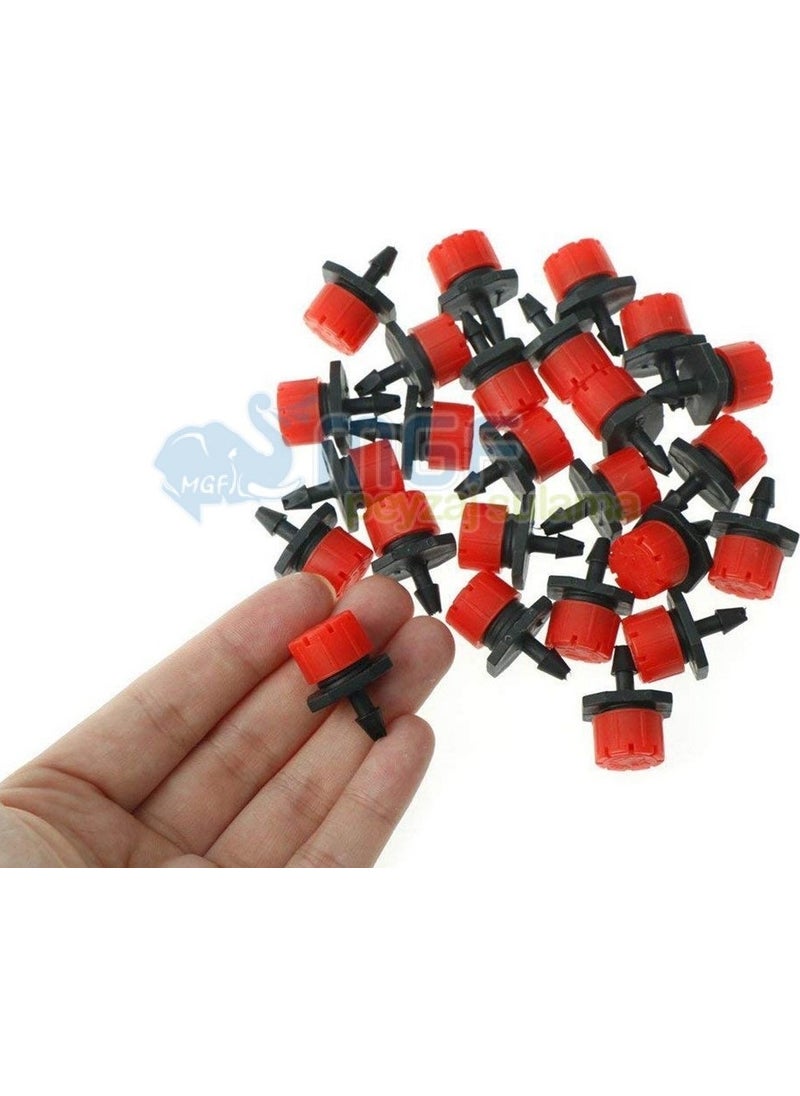 Mgf Plast Mgf 200 Pieces Drip Irrigation Red Flow Adjustable Inline Dripper Nozzle Hose Apparatus  - Image 2