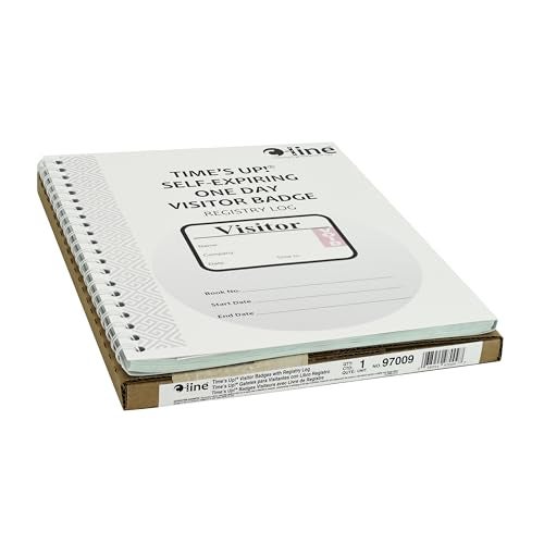 C-Line Times Up! Self-Expiring Visitor Badge with Registry Log, 150 24-Hour Badges (97009) - Image 2