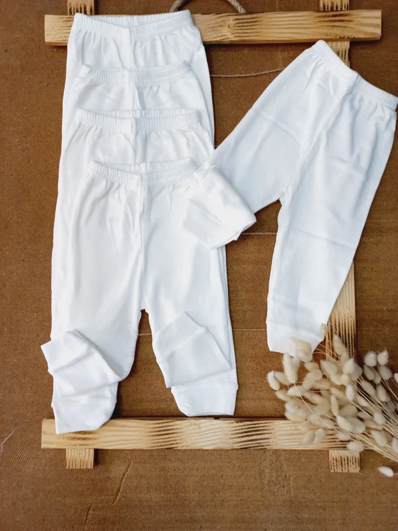 Miyakidsworld Jacquard Cotton Soft Footless Newborn Single Bottom Set of 5 Baby Shirts for 4 Seasons