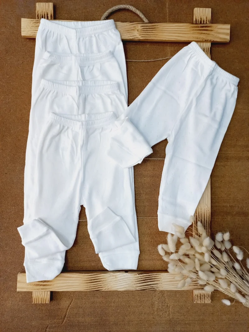 Miyakidsworld Jacquard Cotton Soft Footless Newborn Single Bottom Set of 5 Baby Shirts for 4 Seasons