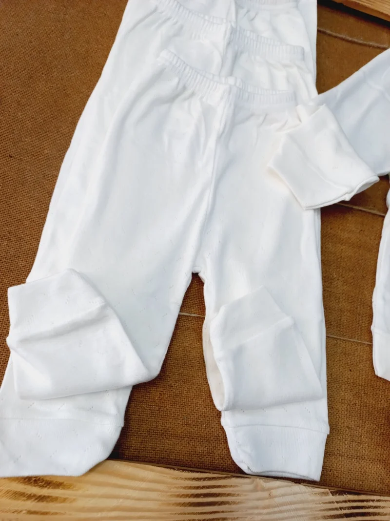 Miyakidsworld Jacquard Cotton Soft Footless Newborn Single Bottom Set of 5 Baby Shirts for 4 Seasons