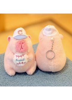 Capibala Doll Plush Doll Toy Pillow Capybara Keychain Cute Pendant Kirby Doll Machine-Specifications:12cm Pink Dolphin Holding Ball-Color:Bead Chain