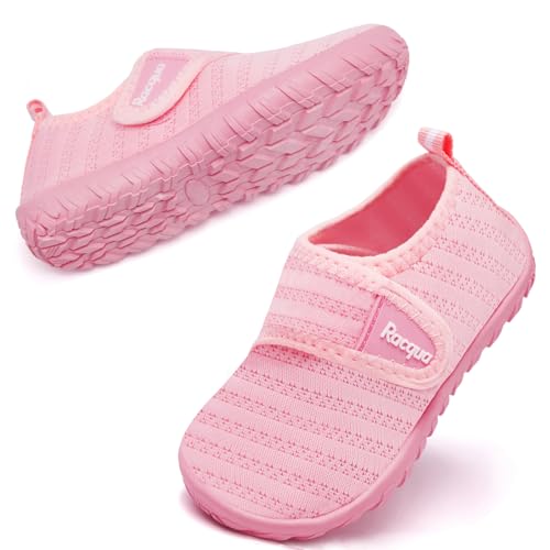 Racqua Baby Water Shoes Boys Girls Infant Resistant Quick Dry Lightweight Shoes Barefoot Non-Slip Swim Pool Beach Water Park Aqua Shoes Pink 12-18Months - Image 3