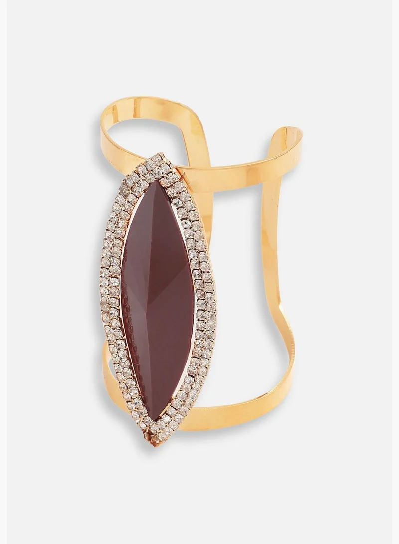 SOHI Gold Plated Designer Stone Party Bracelet For Women