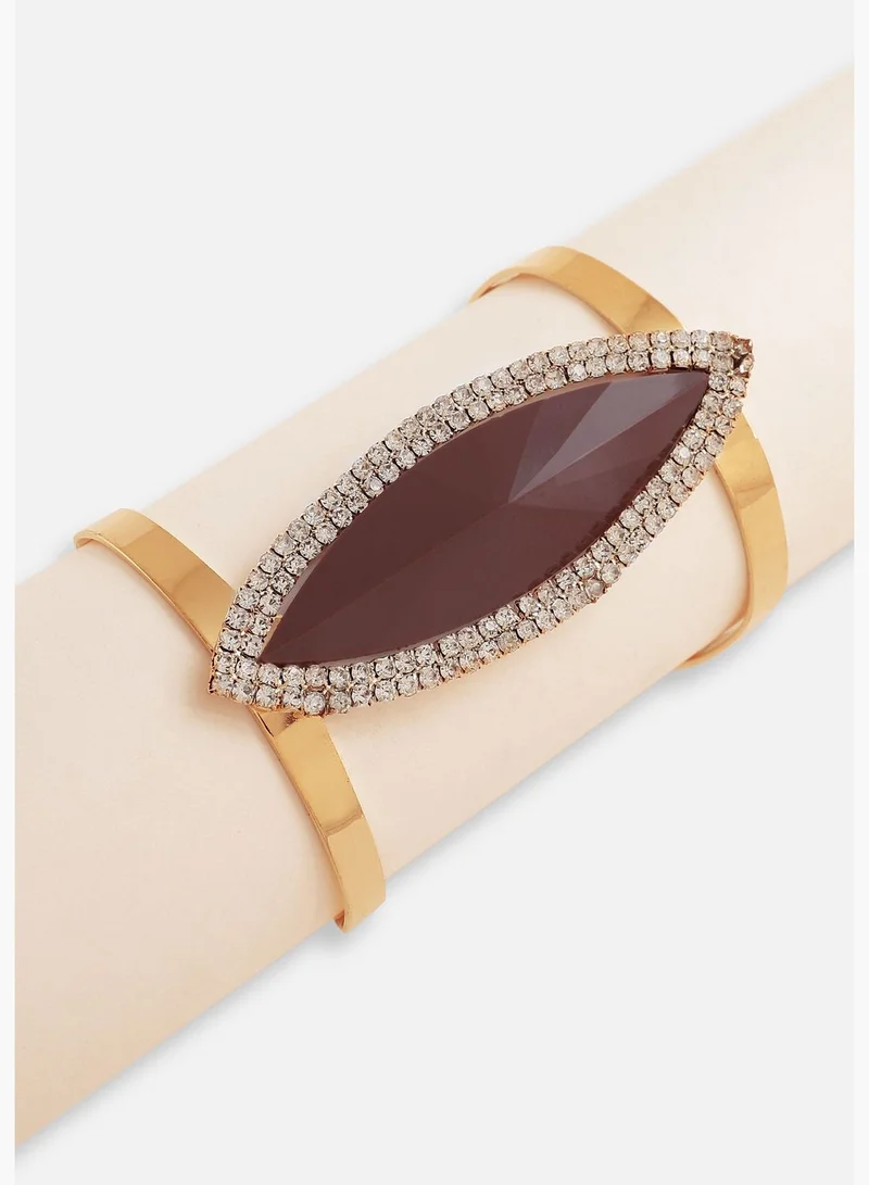 SOHI Gold Plated Designer Stone Party Bracelet For Women