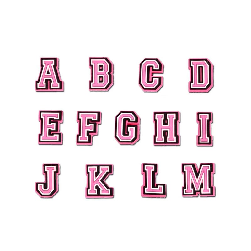 BOWNDY Pink and Women Letter Charms for Clog Sandals Shoe Decoration,Alphabet ABC-Z Letter,Cute Girly Charm Gift for Girls Kids Teens Women Adults - Image 2