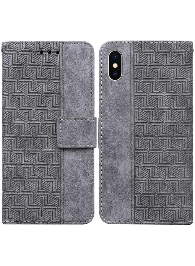 S-TOP Case For iPhone XS Max Geometric Embossed Leather Phone Case - Image 1