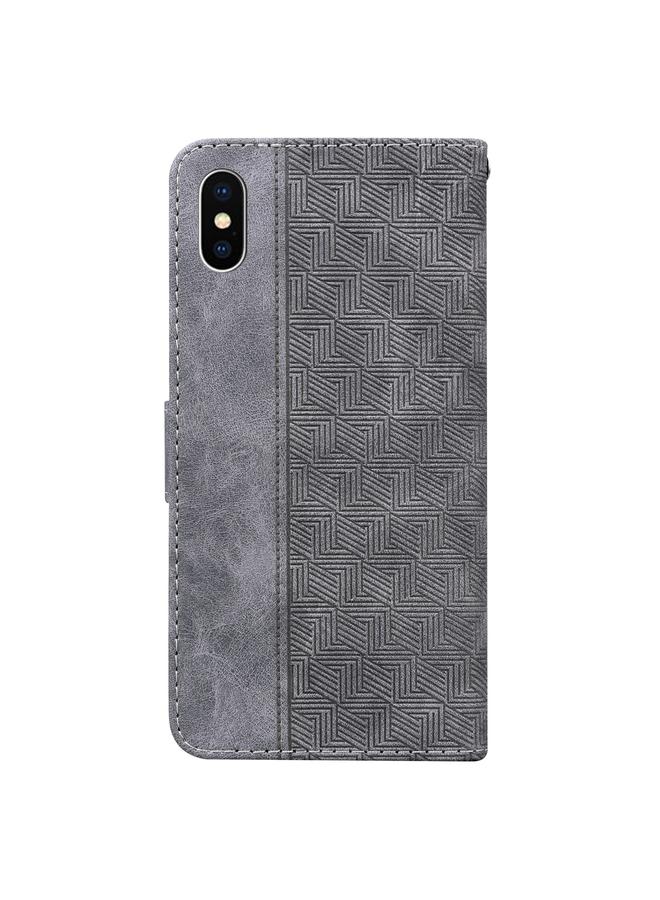 S-TOP Case For iPhone XS Max Geometric Embossed Leather Phone Case - Image 3