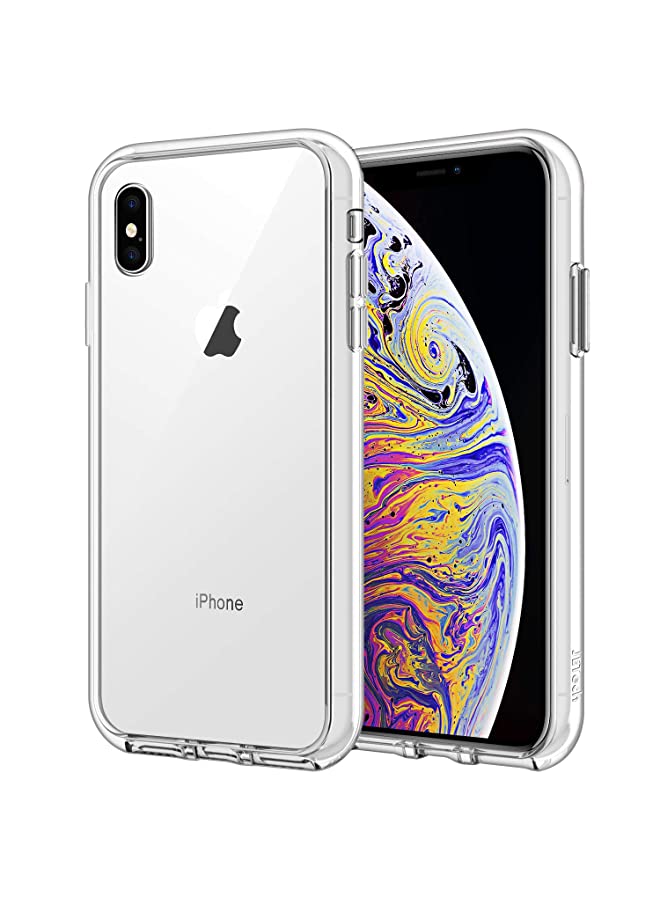 Jetech جراب لهاتف iPhone Xs Max مقاس 6.5 بوصة، غطاء ممتص للصدمات غير قابل للاصفرار، وظهر شفاف مضاد للخدش (شفاف) - Image 1