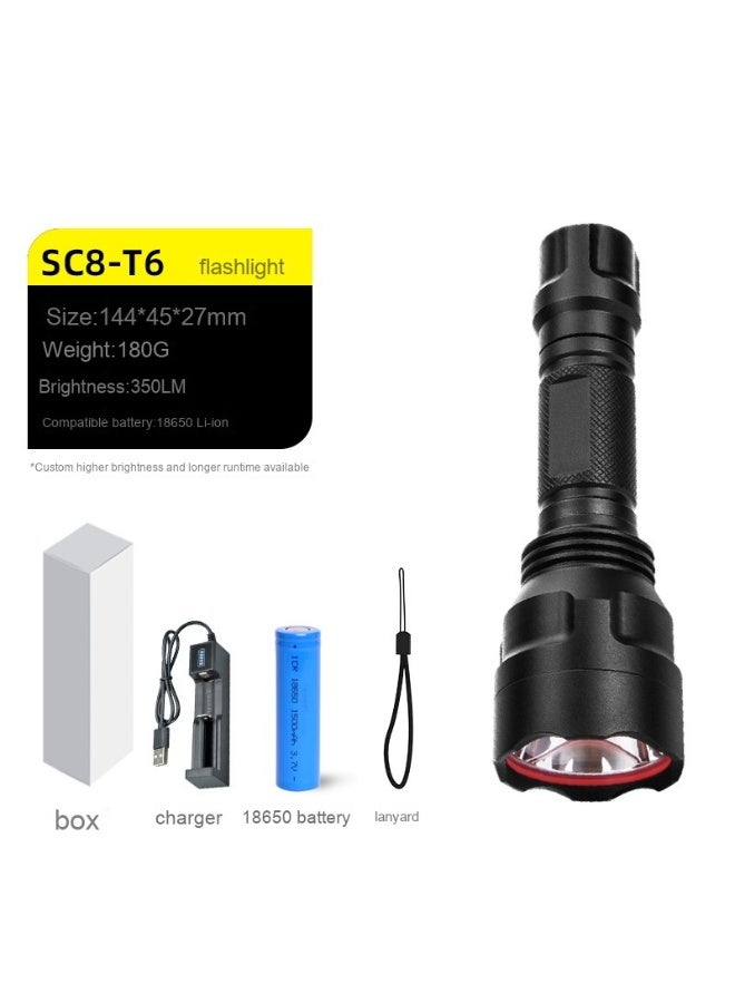 Super Bright LED Rechargeable Tactical Flashlight - Powerful Aluminum Alloy with Laser Function 