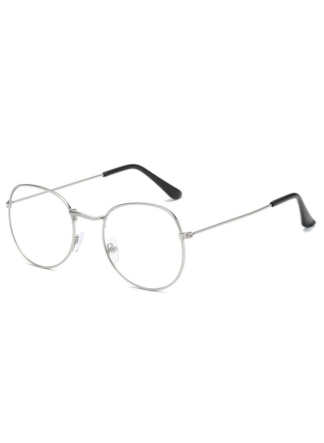 Generic Metal Blue Light Glasses for men women Square Clear Lens eyeglasses Anti blue light blocking eye glasses for Reading Gaming Computer Phone Silver  - Image 1