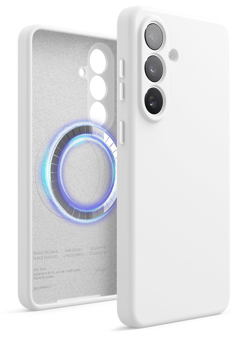 Elago Magnetic Liquid Silicone for Samsung Galaxy S26 PLUS (2026) case cover with MagSafe Shockproof - White - Image 1