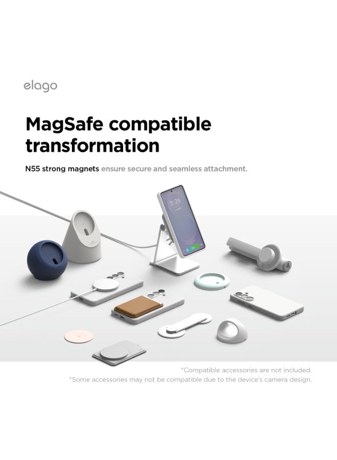 Elago Magnetic Liquid Silicone for Samsung Galaxy S26 PLUS (2026) case cover with MagSafe Shockproof - White - Image 3
