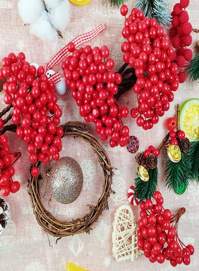 ROYHOO 500PCS 10mm Artificial Holly Berries Christmas Fake Berries on 250 Pieces Wire Stems for Christmas Tree Decorations Craft Flower Wreath DIY Supplies - Image 4