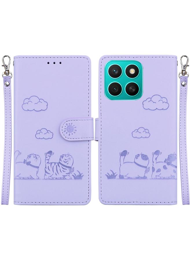 Zaboon Case For Honor X8c 4G Cute Cats RFID Leather Phone Case - Image 1