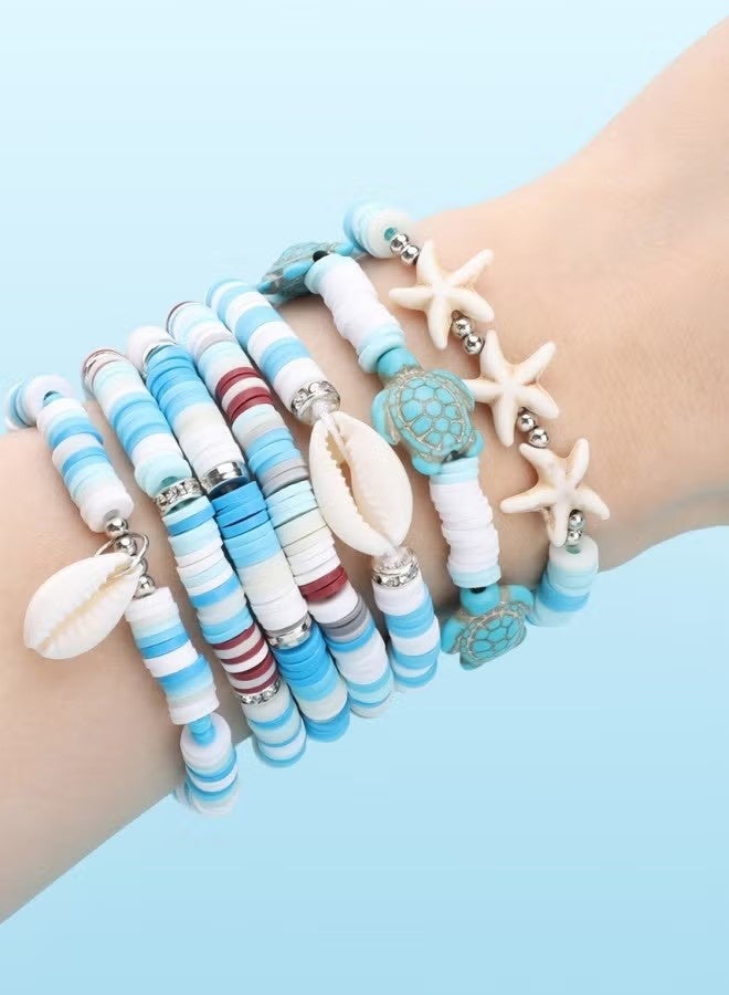 KANGLI 2400 pcs Ocean Style Vacation Turquoise, Synthetic Turquoise Beads, Turtle Beads Charms Starfish Gemstone Stone for Jewelry Making DIY Bracelet Necklace - Image 2