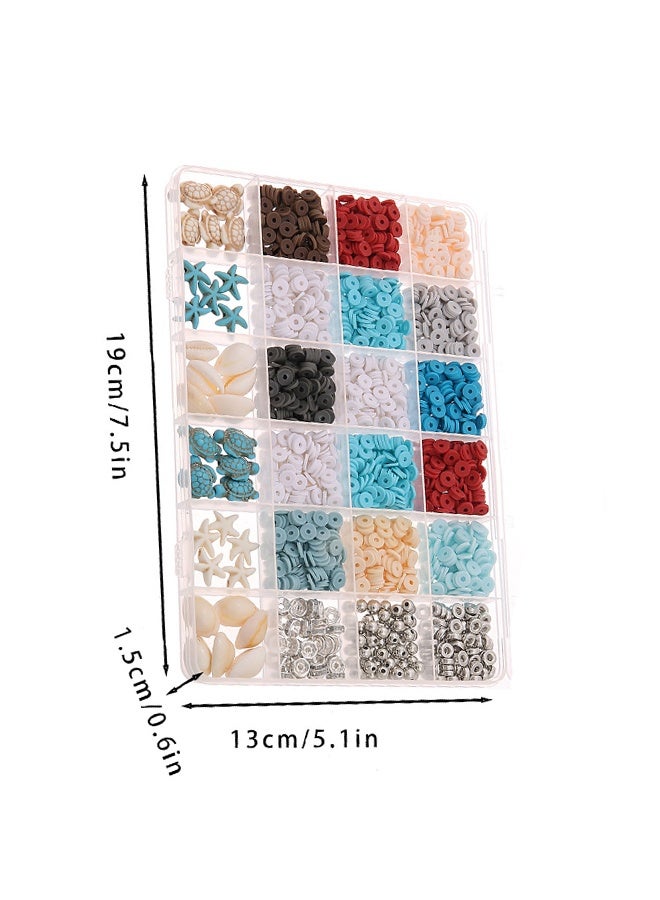 KANGLI 2400 pcs Ocean Style Vacation Turquoise, Synthetic Turquoise Beads, Turtle Beads Charms Starfish Gemstone Stone for Jewelry Making DIY Bracelet Necklace - Image 4