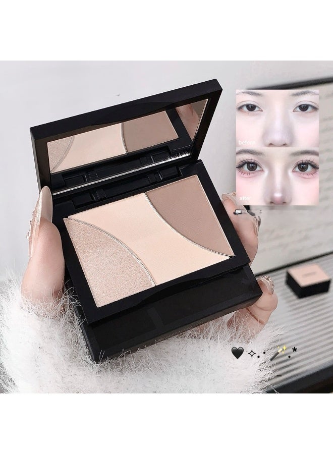 Huitich Three-Color Contour Palette Coconut Milk Gray Highlight, Shading & Nose Contour 1# - Image 4