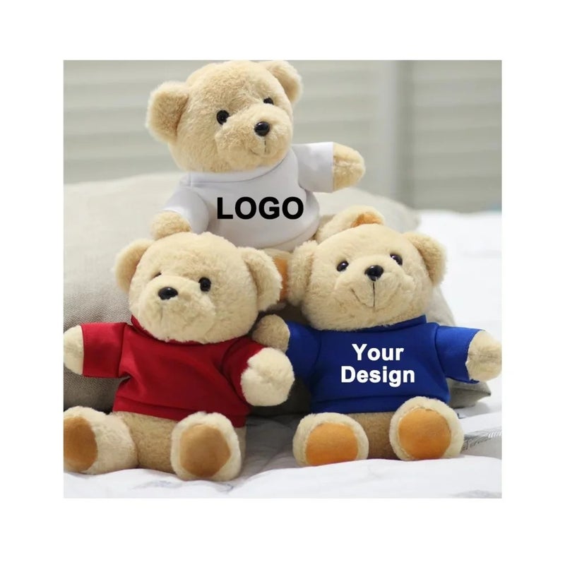 Y&D Fast Delivery Time Custom Logo T-Shirt Teddy Bear Plush Stuffed Animal Toy – Soft Cuddly Promotional Gift for Kids & Adults - Image 2