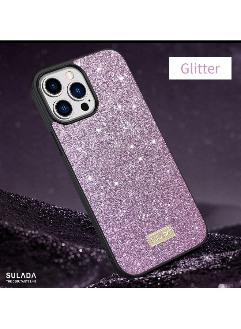 SULADA حقيبة لهاتف آيفون 12 برو ماكس غطاء مضاد للصدمات سماء مليئة بالنجوم جلد ناعم بنفسجي