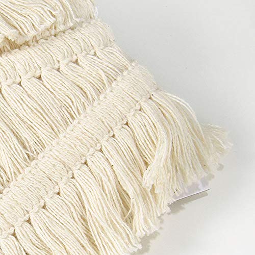 VU100 Cotton Lace Ribbon Tassel Fringe Trim Wide 1.75 inches, Lace Fabric Trim by The 6 Yards, Gift Wrapping for Sewing Crafts Vintage Wedding Clothing Home Decoration - Beige - Image 5