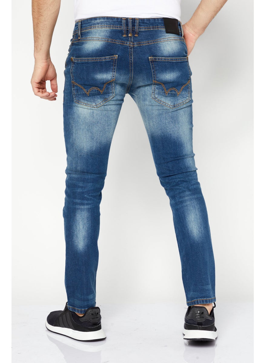 Men Slim Fit Washed Stretchable Jeans, Blue - pzsku/ZAD152E9725B7CE2E0C96Z/45/_/1724351070/a1dc6d8e-f2fb-4e2d-ba2c-99abcc006818