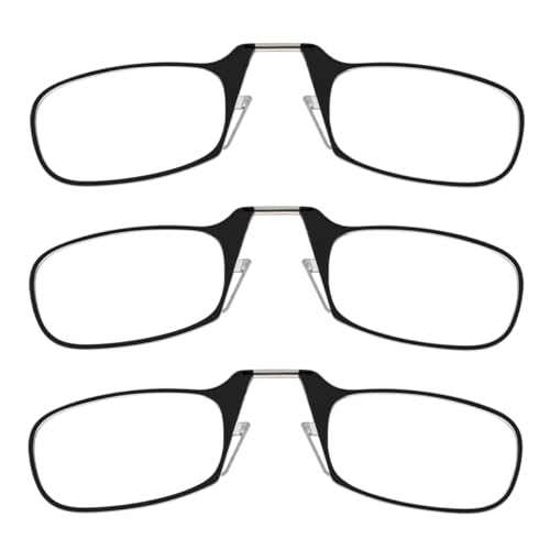 ThinOptics Readers Rectangular Reading Glasses, 3 Pack-Black, 44mm + 2 - Image 1