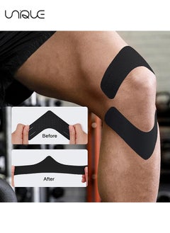 Unique 10 PCS Kinesiology Tape, Muscle Support Adhesive Elastic Athletic Sports Tape Therapy Recovery V Type for Knees, Shoulder, Joint Pain Relief（Black）  - Image 4
