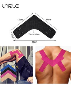 Unique 10 PCS Kinesiology Tape, Muscle Support Adhesive Elastic Athletic Sports Tape Therapy Recovery V Type for Knees, Shoulder, Joint Pain Relief（Black）  - Image 2