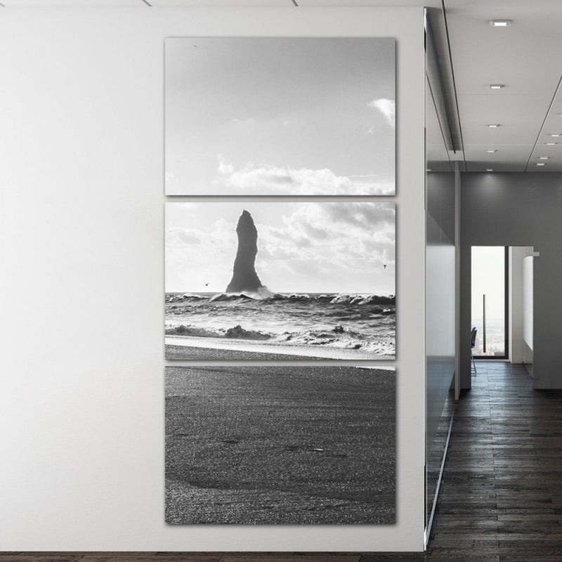 ماركتنا ثلاث لوحات قماشية بتصميم طبيعة مع برواز مجوف مقاس (90×40) ثلاث قطع - Image 1