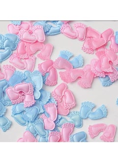 Just Quality 100pcs, Gender Reveal Decoration Little Feet Birthday Party Decoration Supplies Gender Reveal Table Decor Confetti  - Image 1