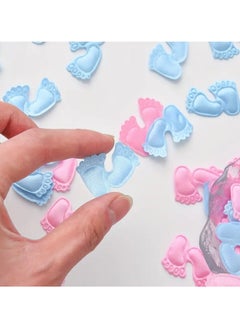Just Quality 100pcs, Gender Reveal Decoration Little Feet Birthday Party Decoration Supplies Gender Reveal Table Decor Confetti  - Image 2