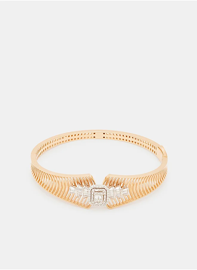 أناكا 18Kt Rose Gold Bangles Studded with Natural Diamonds