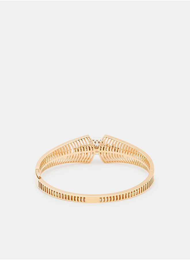 أناكا 18Kt Rose Gold Bangles Studded with Natural Diamonds