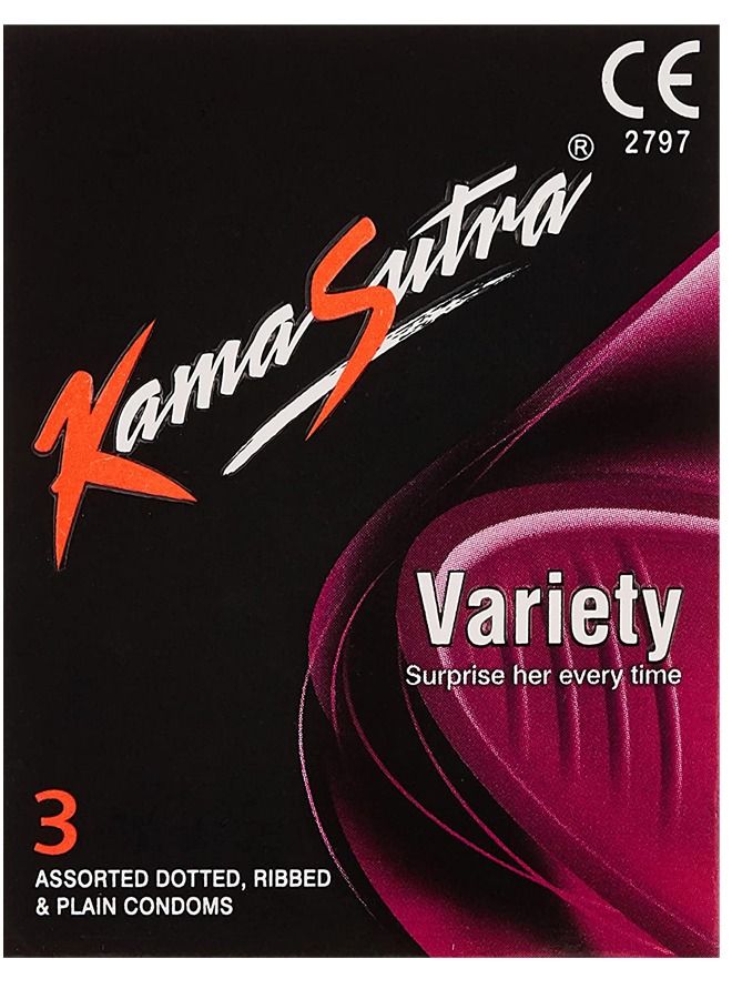 كاماسوترا 3-Piece Variety Condom Pack - Image 1