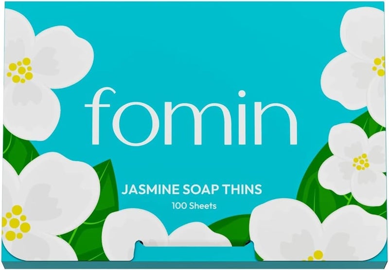 FOMIN - Paper Soap Sheets for Hand Washing - (100 Sheets) Jasmine Portable Travel Soap Sheets, Dissolvable Camping Mini Soap, Portable Hand Soap sheet - Image 1