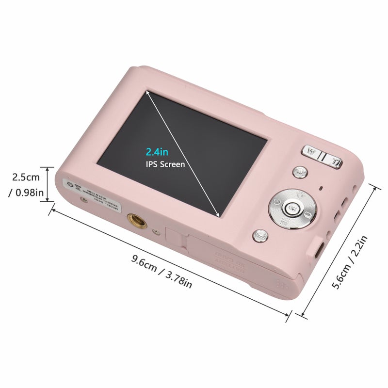 Portable Digital Camera 48MP 1080P 2.4-inch IPS Screen 16X Zoom Auto Focus Self-Timer Face Detection Anti-shaking Built-in Battery with Hand Strap Carry Pouch - Image 3